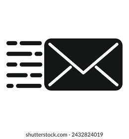 Fast envelope delivery icon simple vector. Velocity work online. Fast boost