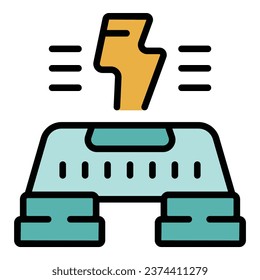 Fast exercise icon outline vector. Sport gym. Fitness gym color flat