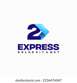 Fast Express 2 Numeración Diseños de logotipos vectores de concepto de logotipo, símbolo de logotipo de flecha rápida