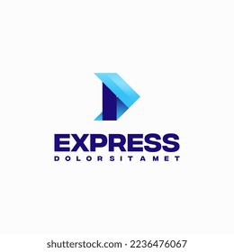 Fast Express I Initial Logo designs concept vector, express Arrow logo designs symbol
