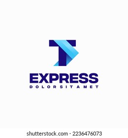 Fast Express T Initial Logo designs concept vector, express Arrow logo designs symbol