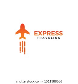 Fast express travel logo design template