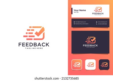 fast feedback vote modern logo design and business card