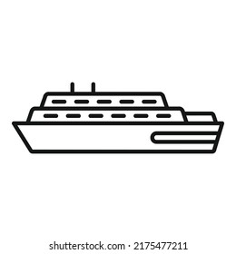 Fast ferryboat icon outline vector. River ship. Water sea