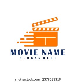 Fast Film logo design concept vector. Cinema illustration design