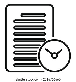 Fast final exam icon outline vector. Academic study. Work test
