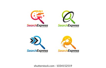 Fast Find Logo designs concept vector, Search Express logo template, Fast Search logo template