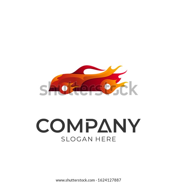 fast fire car\
transportation logo design, vehicle vector illustration, racing\
sport car logo template