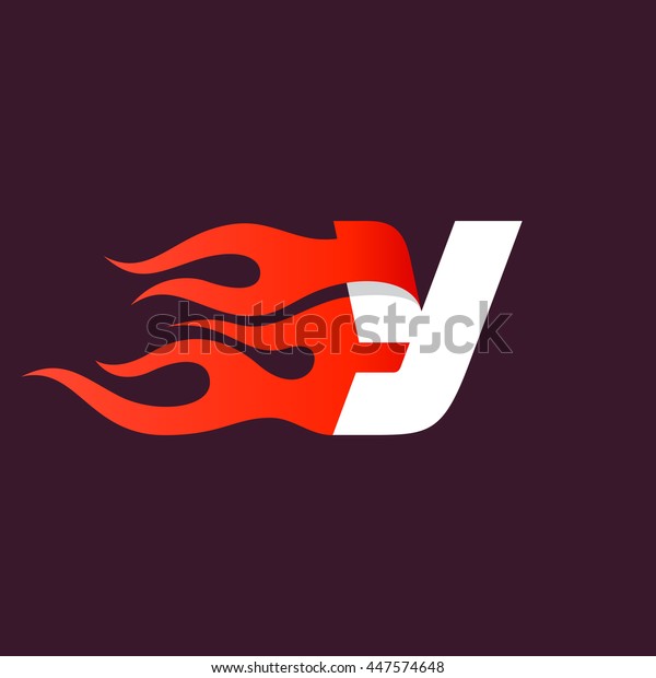 Fast fire letter Y logo on dark. Speed and sport\
elements for sportswear, t-shirt, banner, card, labels or\
posters.