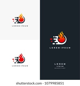 Fast Fire logo designs concept vector, Fire logo template designs