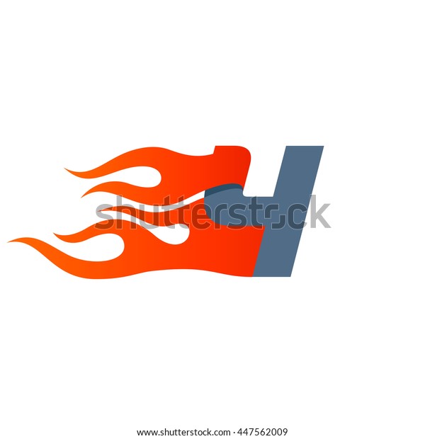 Fast fire\
number four logo. Speed and sport elements for sportswear, t-shirt,\
banner, card, labels or\
posters.