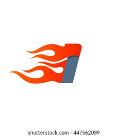 Fast fire number  logo. Speed and sport elements for sportswear, t-shirt, banner, card, labels or posters.