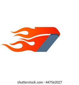Fast fire number seven logo. Speed and sport elements for sportswear, t-shirt, banner, card, labels or posters.