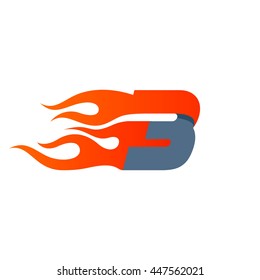 Fast fire number three logo. Speed and sport elements for sportswear, t-shirt, banner, card, labels or posters.