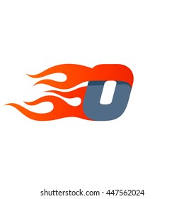 Fast fire number zero logo. Speed and sport elements for sportswear, t-shirt, banner, card, labels or posters.