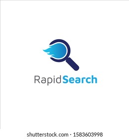 Fast fire search logo with magnifying glass 