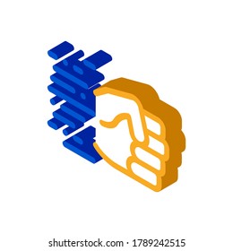 Fast Fist Hit Icon Vector. Isometric Fast Fist Hit sign. color isolated symbol illustration