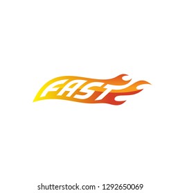 fast with flame fire logo design inspiration 