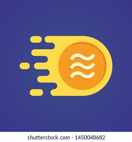 Fast fly coin. Flying coin symbol, icon. Vector illustration. EPS 10