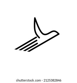 fast flying bird icon vector design, for needs such as logos, website icons and others