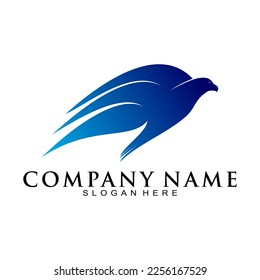 Fast flying bird vector logo