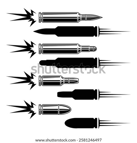 Fast Flying Bullet Vector Illustration