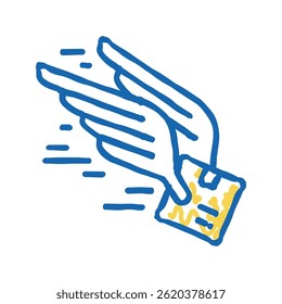 fast flying free shipping doodle icon sketch vector. fast flying free shipping sign. isolated symbol illustration