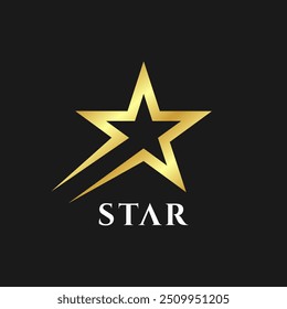 Fast flying luxury gold star icon