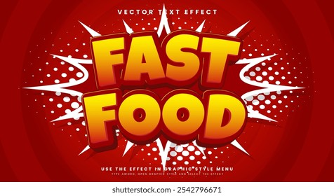 Fast Food 3d editable text effect Template Suitable for Spicy Food products