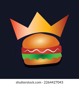 Comida rápida 3d vector de rendimiento realista de hamburguesa o hamburguesa rey, afiche digital para comida Empresarial o puesto de comida, ilustración vectorial