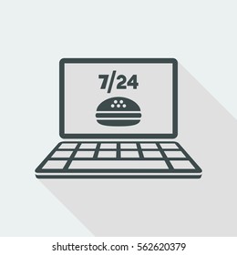 Fast food 7/24 delivery services - Vector flat icon