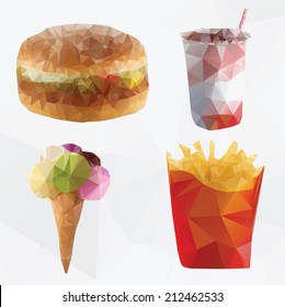 Fast food abstract  geometric polygon vector