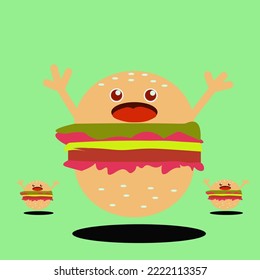 hamburguesa vectorial de comida rápida animada.