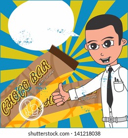 fast food art cartoon chocolate candy bar