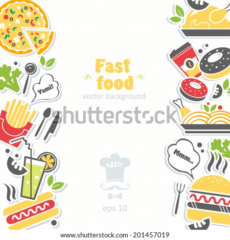 Fast Food Background Stock Vector (Royalty Free) 201457019 - Shutterstock