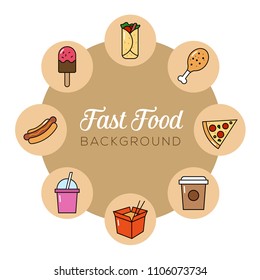 Fast food background. Can illustrate junk food, unhealthy eating, bad lifestyle.