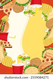 Fast food Background design, Vector illustration.