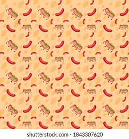 Fast food background pattern illustration