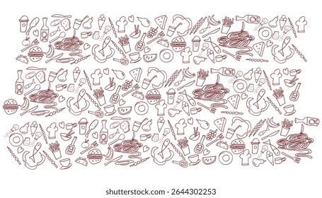 Fast food background with white background