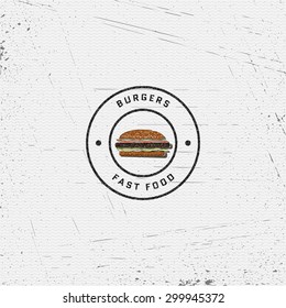 Fast food badges logos and labels can be used to design signage bistro, restaurant, fast food, on business cards and branding