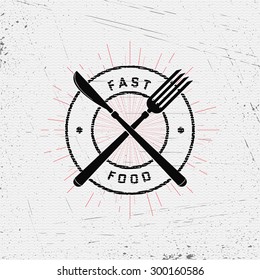 Fast food badges logos and labels can be used to design signage bistro, restaurant, cafe, on business cards and branding