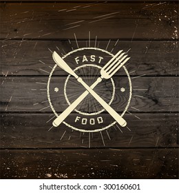 Fast food badges logos and labels can be used to design signage bistro, restaurant, cafe, on business cards and branding