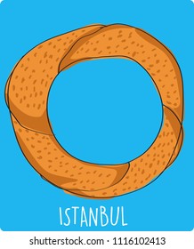 Fast food bagel bakery vector