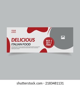 Fast Food banner template food restaurant banner ad post. Web Banner social media post cover template