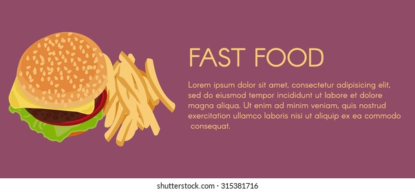Fast food banner in vector