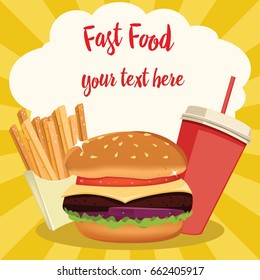 Fast food banner. Vector illustration