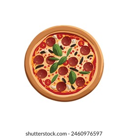 Comida rápida Diseño de Vector de pizza de carne