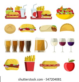 fast food beers and wine cups