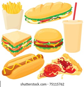 Fast food, big vector set. Without gradients, easy to handle.