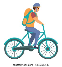 Fast food bike delivery icon. Cartoon of fast food bike delivery vector icon for web design isolated on white background